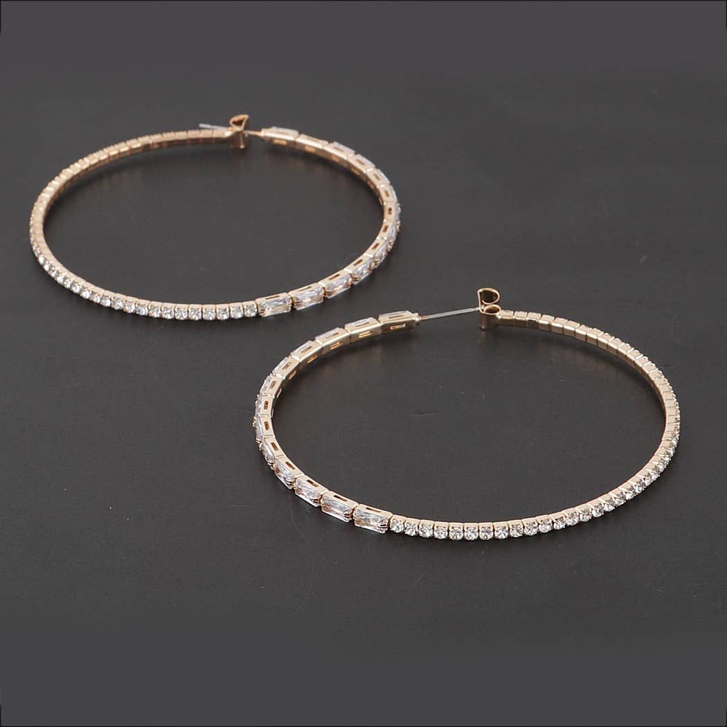 3AM BY H&D ACCESSORIES – wholesale Hoop earrings – Rhinestone Crystal Hoop Earrings0