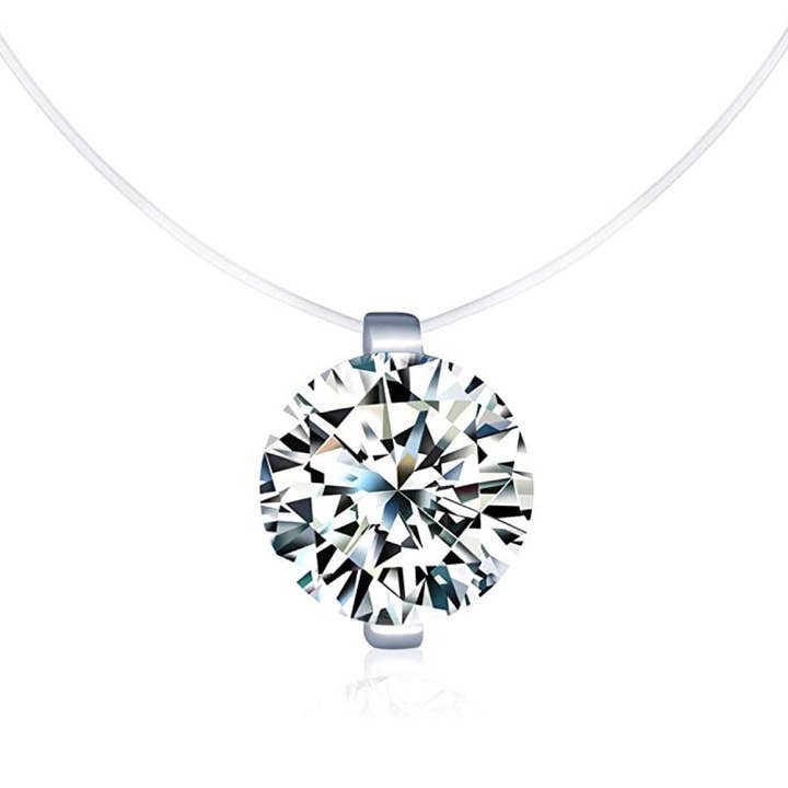 JUL et FIL Women's Invisible Necklace Solitaire Zircon on Wire for wholesale by JUL ET FIL