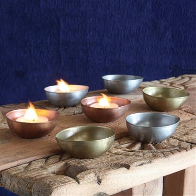 HomArt - Wholesale Candle Holder - Alma Metal Tealight Holder - Boxed Set of 6 - Copper2