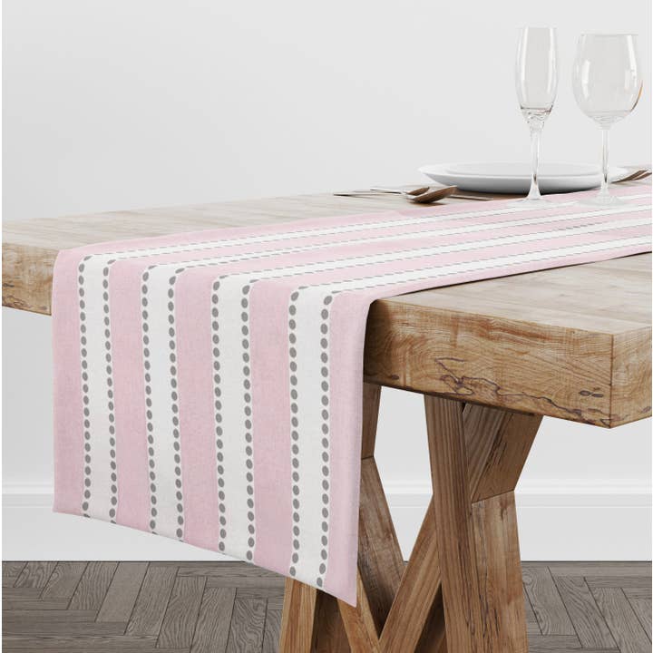 Pink Stripe Table Runner for Table Decor for wholesale by Blue Haven Decor