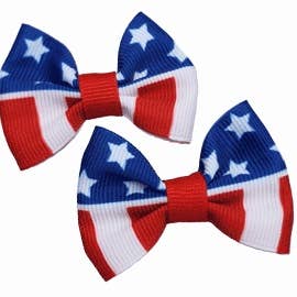Barker's Bowtique - Wholesale Hair Bow - Kids - Patriotic Hair Bows - 2 per card