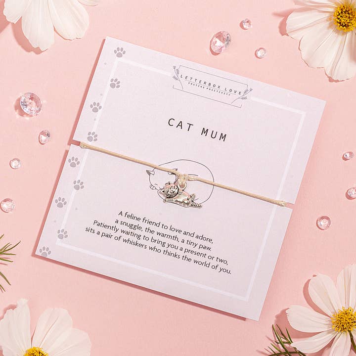 Cat Mum Bracelet and Gift for Cat Lovers for wholesale by Letterbox Love Bracelets
