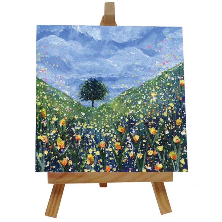 Emily Ward Art β wholesale Decorative tabletop object β Sycamore Gap Spring Tile with Easel