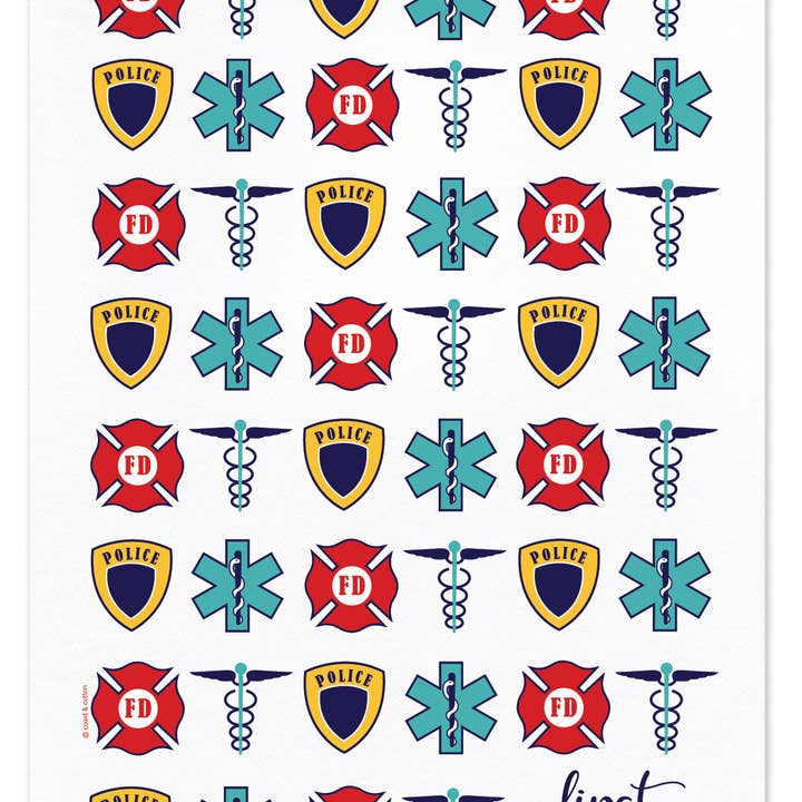 Coast & Cotton - Wholesale Tea Towel - First Responder, Organic Cotton Tea Towel0