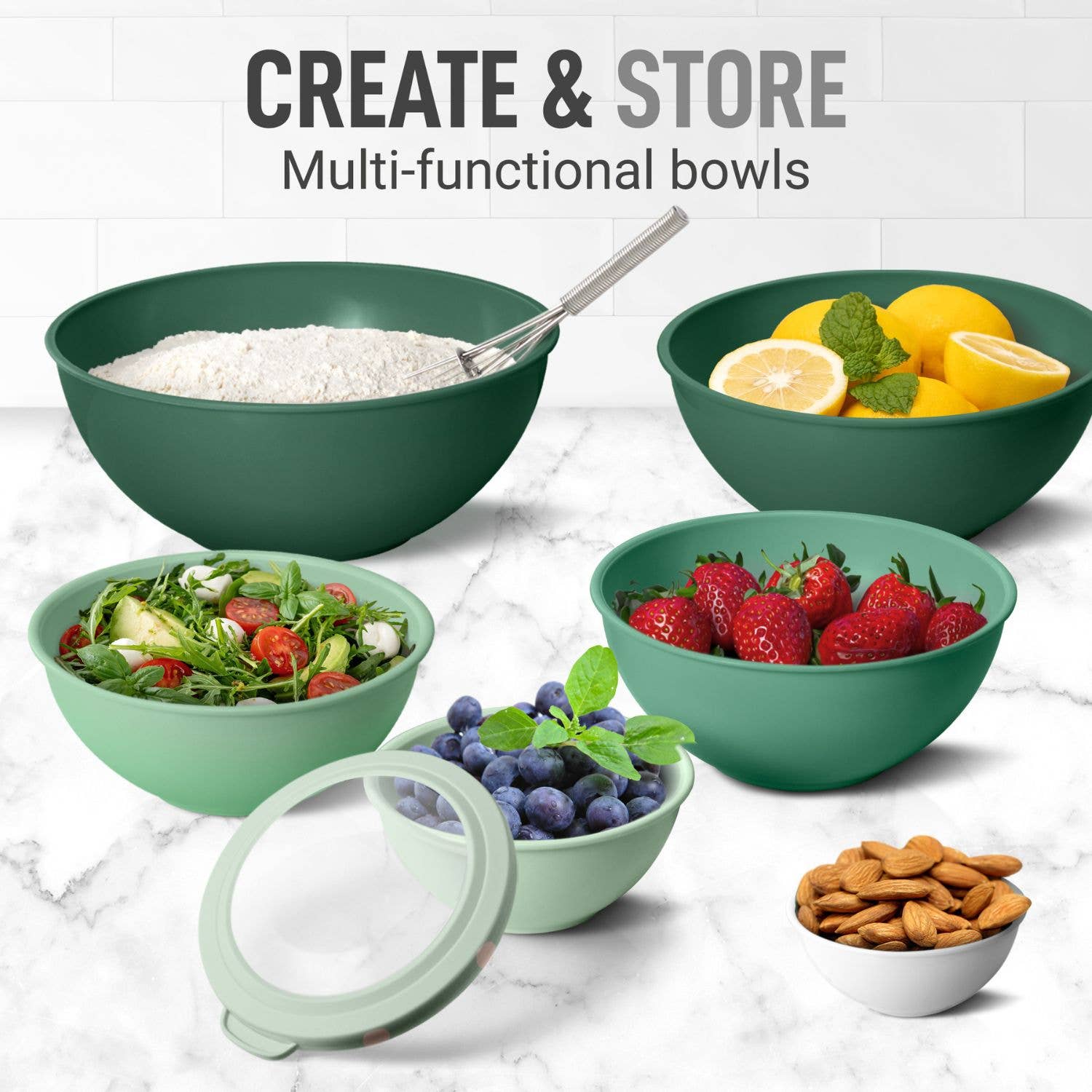 Zulay Kitchen - Wholesale Mixing Bowl - 12 Piece Plastic Mixing Bowls with Lids Set – Microwave Safe9