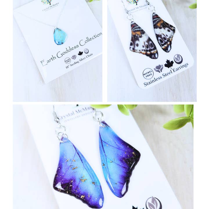 Crystal McMaster Jewellery Designer - Wholesale Jewelry Set - NEW 6x Butterfly Earrings - Earth Goddess Collection