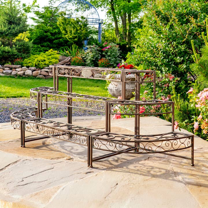 Zaer Ltd. International - Wholesale Plant Pot Stand - Three Tier Metal Riser Plant Stand Display "Stephania"5