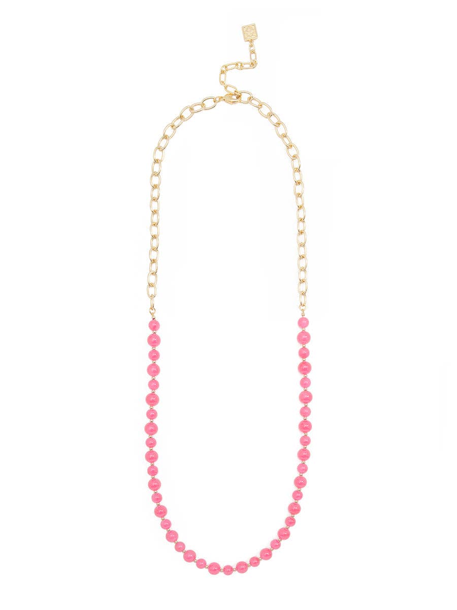 ZENZII Jewelry - Wholesale Beaded/Pearl Necklace - Mixed Glass Bead & Links Long Necklace8