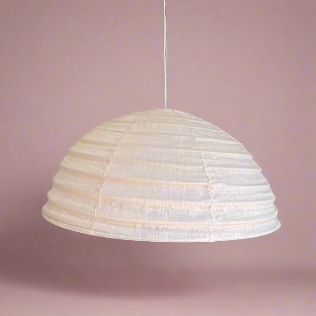 Little Nordic Sol - Wholesale Lantern - Linen Light Shade Lumi Dome Blush Pink  60cm2