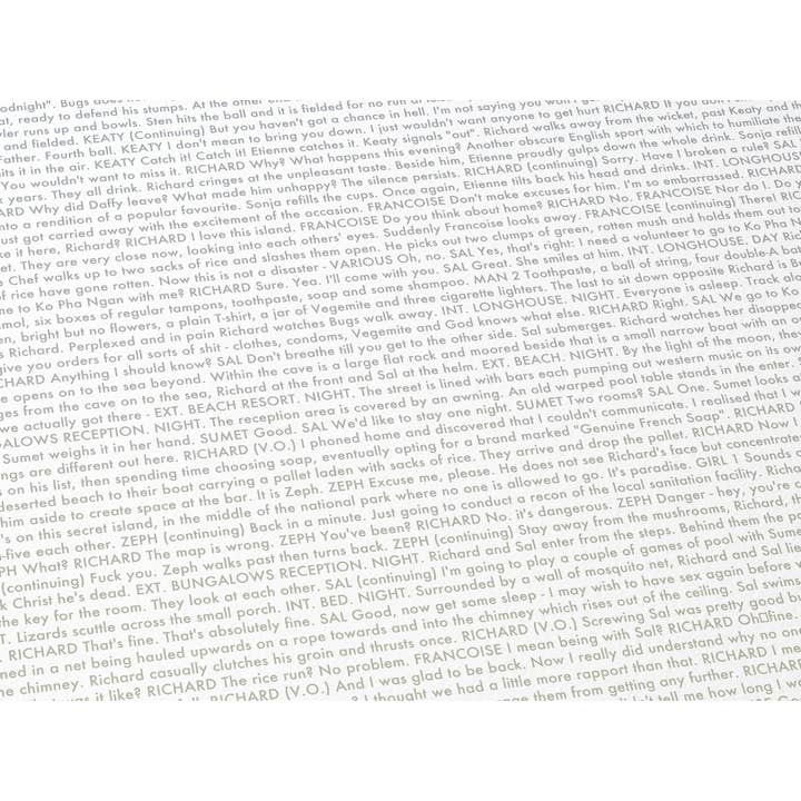 Fade Out Prints – Impressão artística por atacado – Pôster do Roteiro do Filme The Beach, Arte do Roteiro1