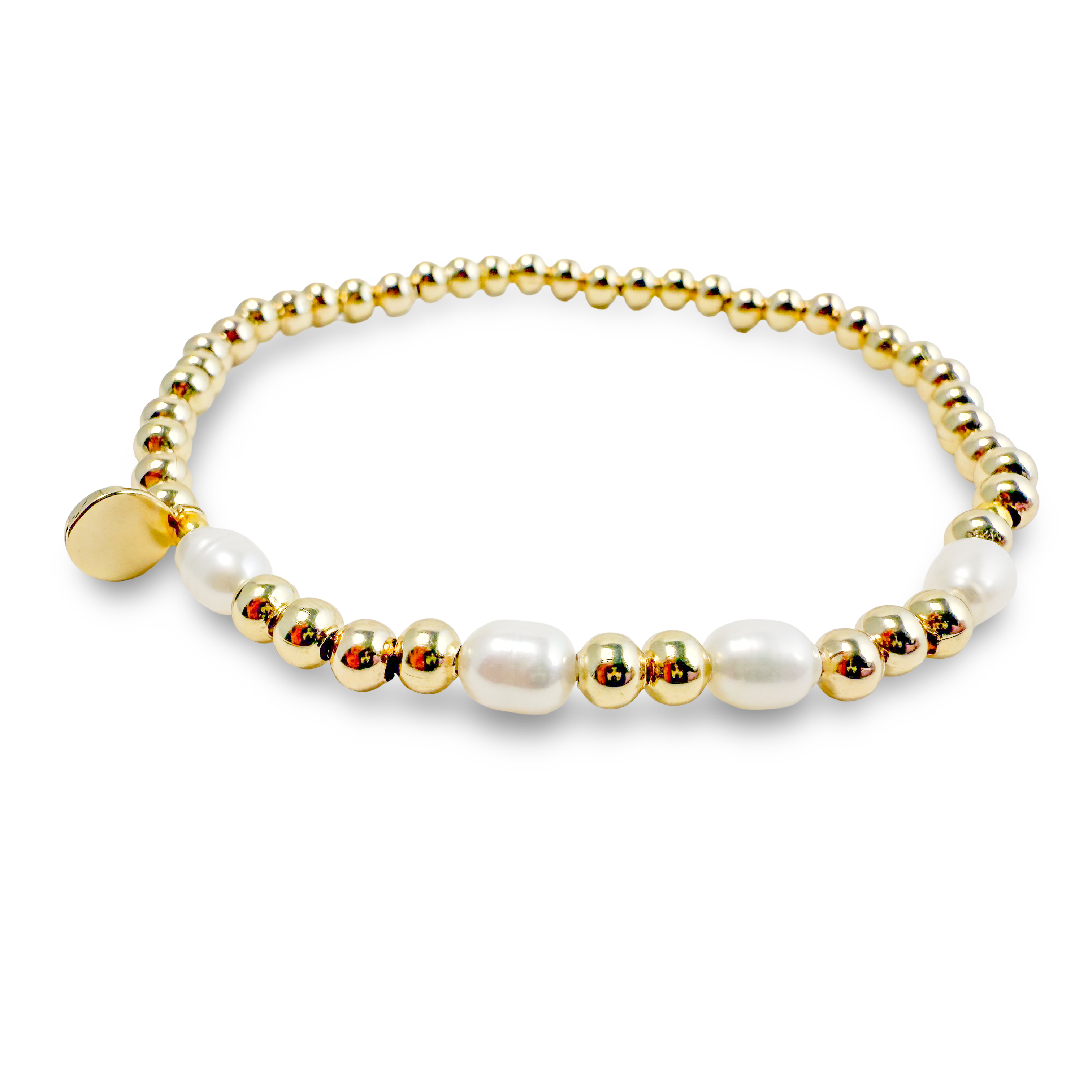 ETHICGOODS - Wholesale Beaded Bracelet - Morse Code Pearl & Gold Waterproof Beaded Bracelet | BRAVE3