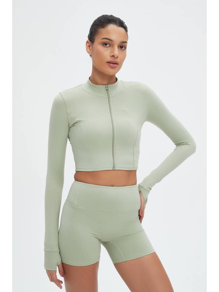 Mantra Active - Wholesale Activewear Set - Women's - Rosalind 3-Piece Crop Jacket Workout Activewear Set