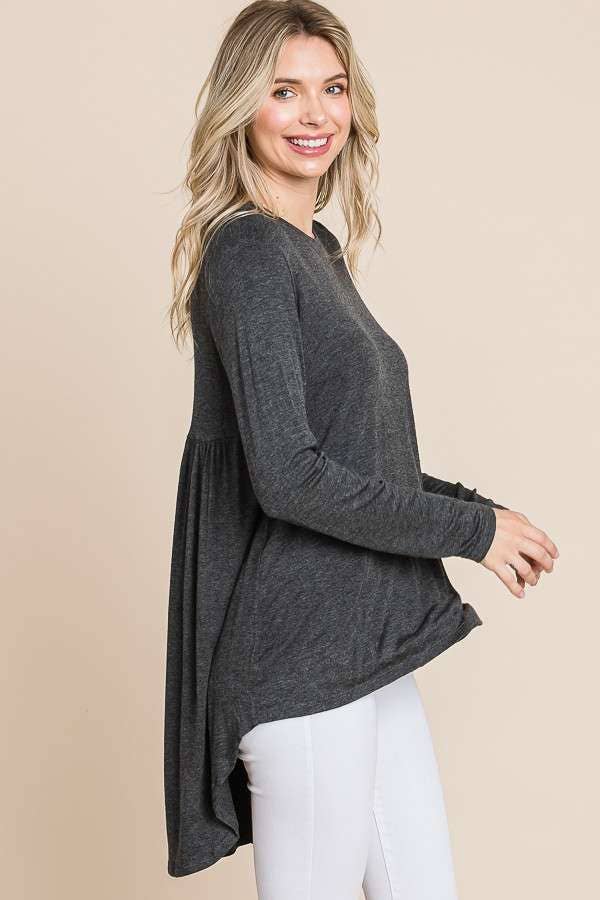 Culture Code - Wholesale Tunic - Women's - CAD1198L - CREW NECK SHIRRING BACK LSLV DRESS4