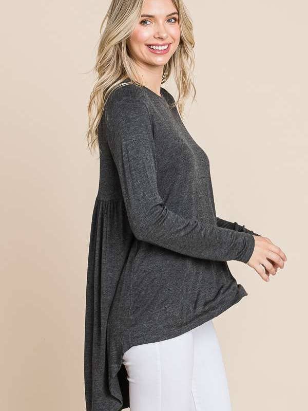 Culture Code - Wholesale Tunic - Women's - CAD1198L - CREW NECK SHIRRING BACK LSLV DRESS4