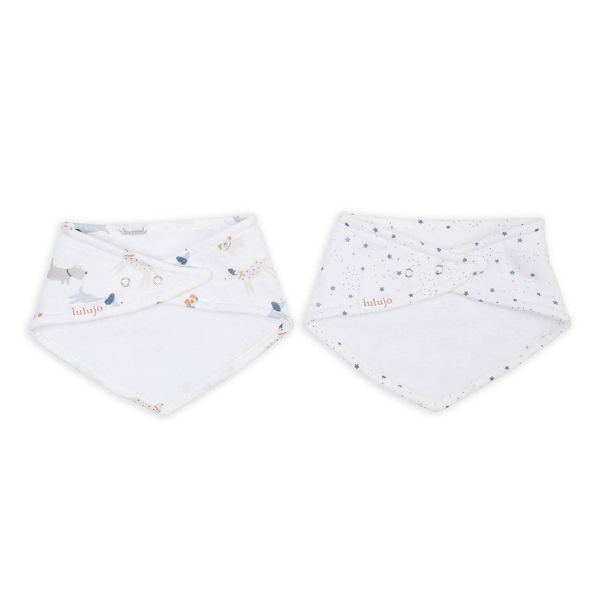 Wild Seven Holdings Ltd – wholesale Bandana bib – Lulujo - Bandana Bib - Puppy Dog & Stars - 2 Pack1