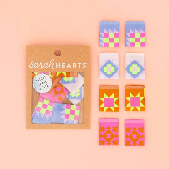 Sarah Hearts - Wholesale Craft Sewing Kit - Then Came June Quilt Block Multipack- Woven Sewing Labels