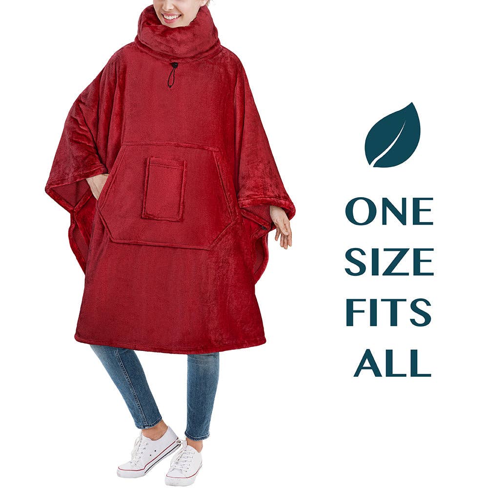Pavilia - Wholesale Poncho - Women's - Neck Warmer Hooded Poncho Blanket66