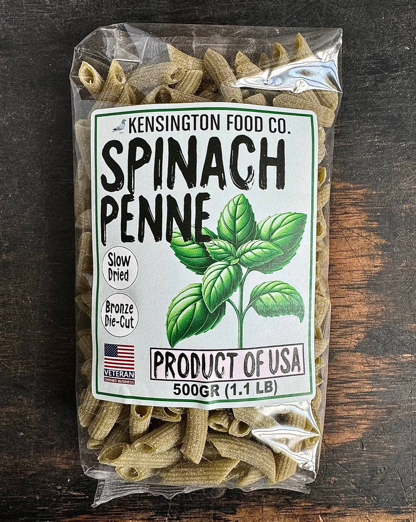 Kensington Food Company - Wholesale Pasta - Kensington Food Co. Spinach Penne Pasta