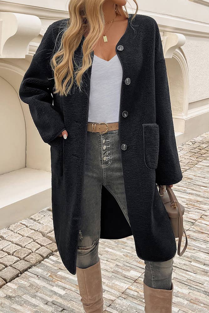 Aprikosen Fleecemantel mit offenen Fronttaschen DY204 für den Großhandel auf Faire12