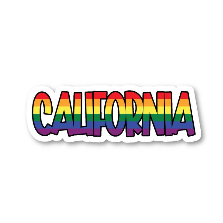 Lot de 3 autocollants California Gay Pride Rainbow California Vibes - Ensemble d'autocollants en vinyle pour ordinateur portable de 2,5, 3 et 4 pouces - Autocollants California Vibes pour ordinateur portable, téléphone, bouteille d'eau, voiture et plus encore (lot de 3) pour la vente par FunPopStickers