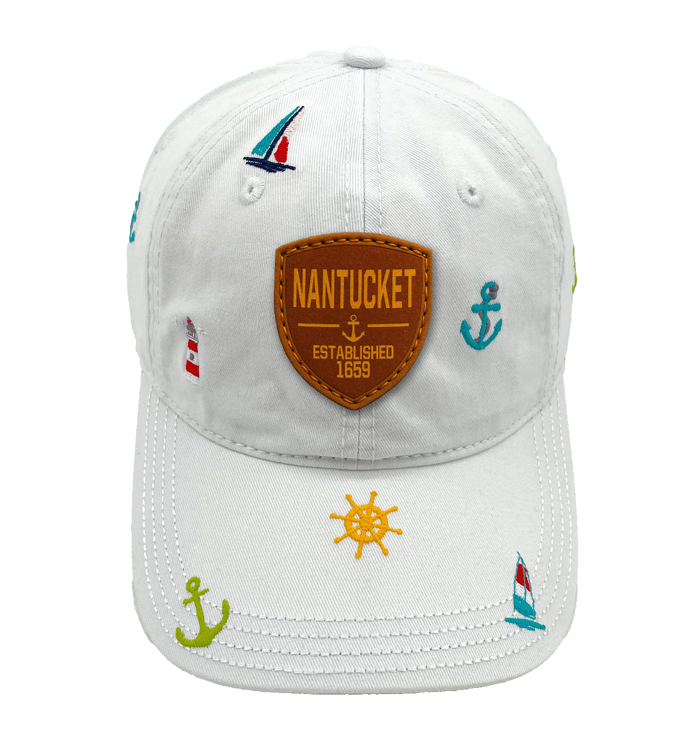 Northern Icons Creations INC - Wholesale Baseball Cap - Unisex - Nantucket Coastal Embroidered Baseball Cap, Nautical Anchor Sailboat Beach Hat for Ocean Lovers1