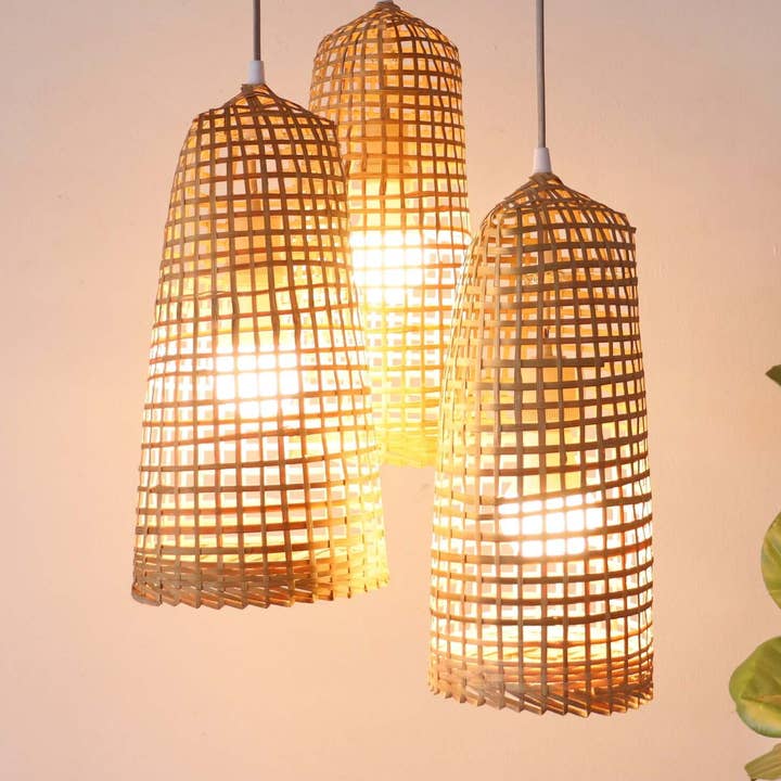 KHE MI KA - Paralume a Sospensione in Bambù per la vendita all'ingrosso da parte di Thaihomeshop