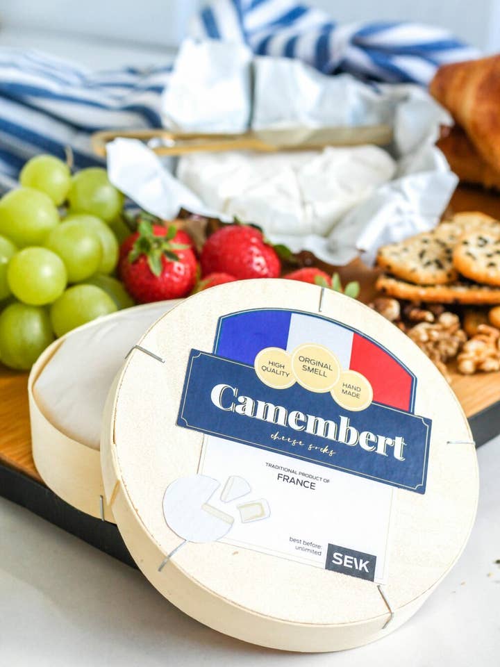 Beige Camembert Cheese Socks (women size 35 - 40) for wholesale on Faire