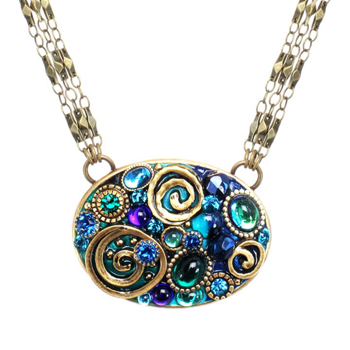 Smaragd store ovale halskæde for engroshandel hos Michal Golan Jewelry