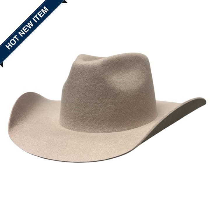 American Hat Makers - Wholesale Fedora - Unisex - 100% Wool Felt Western Curled Felt Hat - Style Rancher Curl