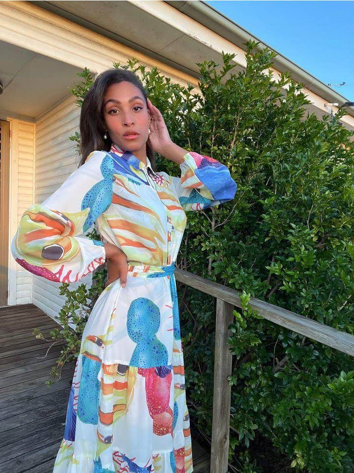 Ostara Collection - Wholesale Dress - Women's - Reef Romance MIDI Shirt Dress6