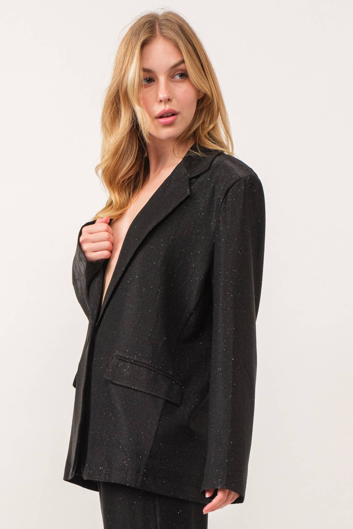 KIWI – Blazer - Mulher por atacado – IJ2892 Roupa Feminina Oversize Glitter Blazer10