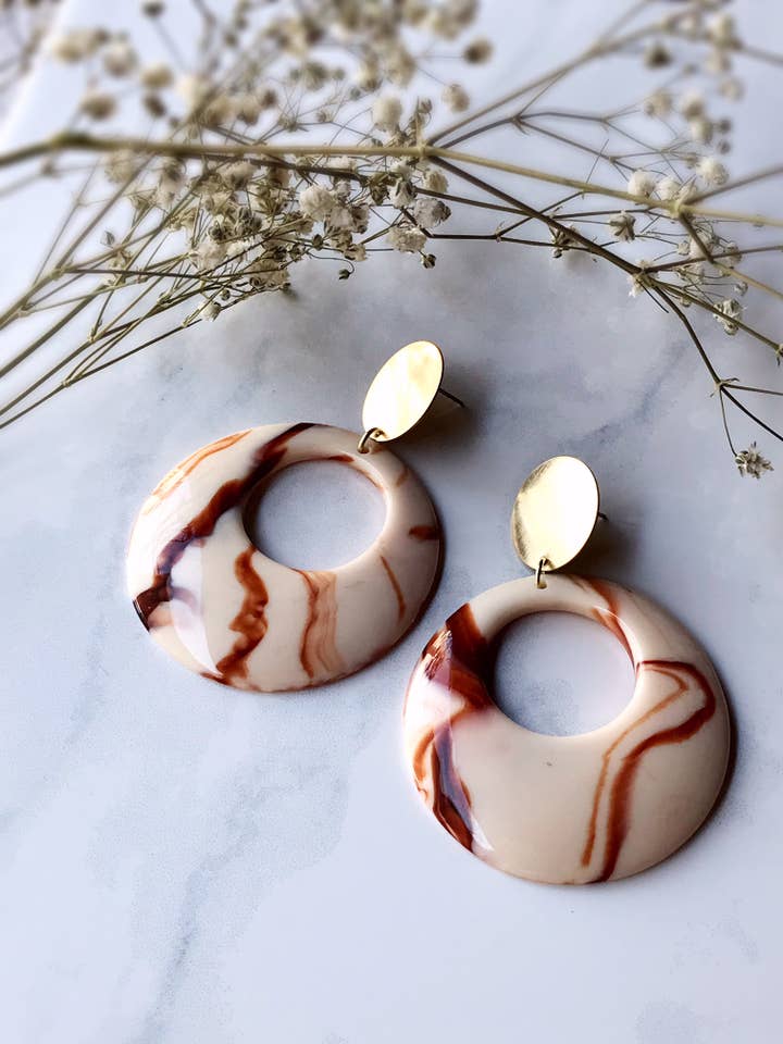 Modern statement hoop earrings - Roman Hoop for wholesale by Pearl and Ivy Studio