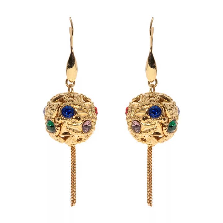 Boucles d'oreilles pendantes à pois pour la vente par Bijoux Jean André S.R.L.
