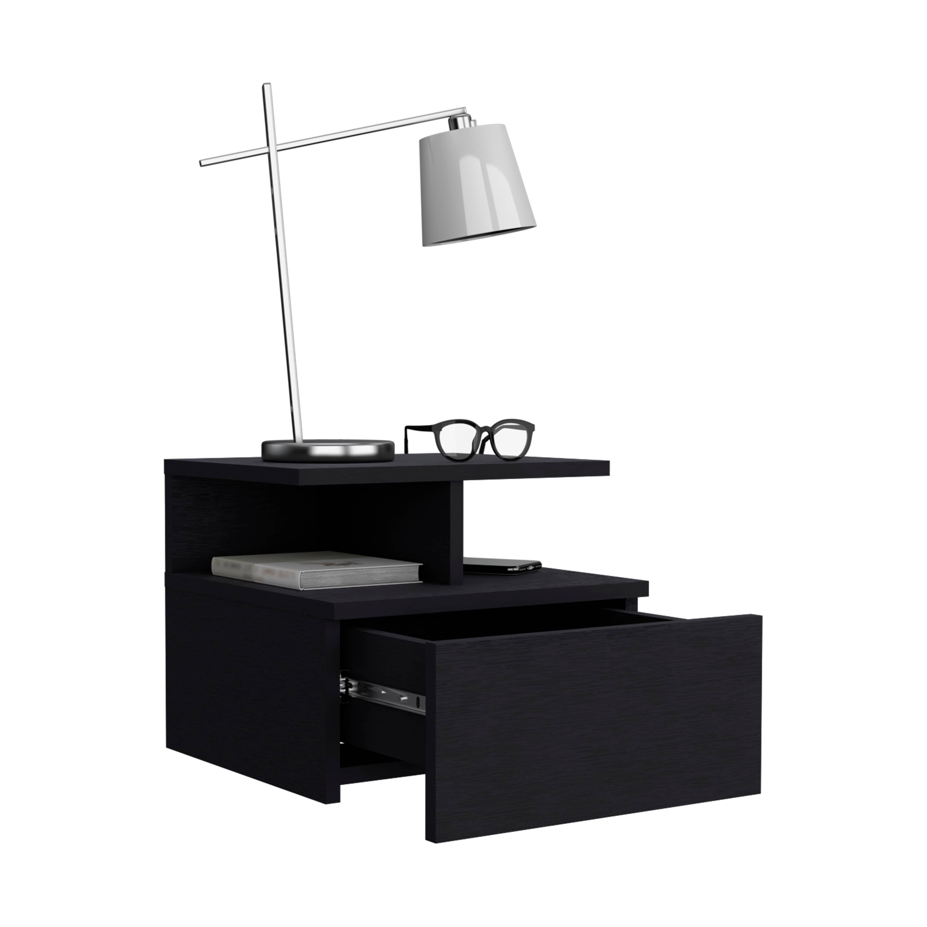 TUHOME FURNITURE - Wholesale Bedroom Furniture - Adele Floating Nightstand, Drawer, Open Top Shelves28