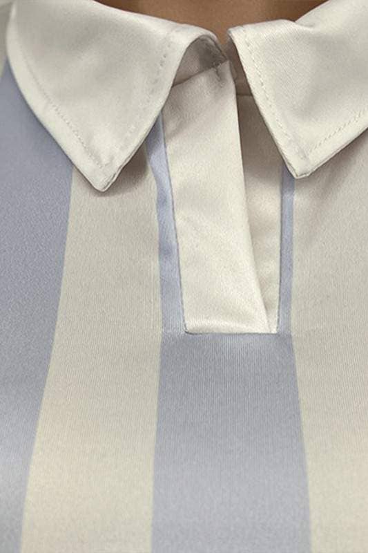 Fashion Combination - Wholesale Top & Short Set (NOT Loungewear) - Women's -  Crop Shirt and Shorts Set - Two Tone Stripe5