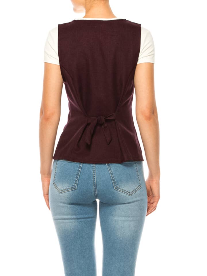 MOA COLLECTION – wholesale Suit vest – Women′s – Women's Dressy Casual Racerback Vest Tuxedo Suit Waistcoat13