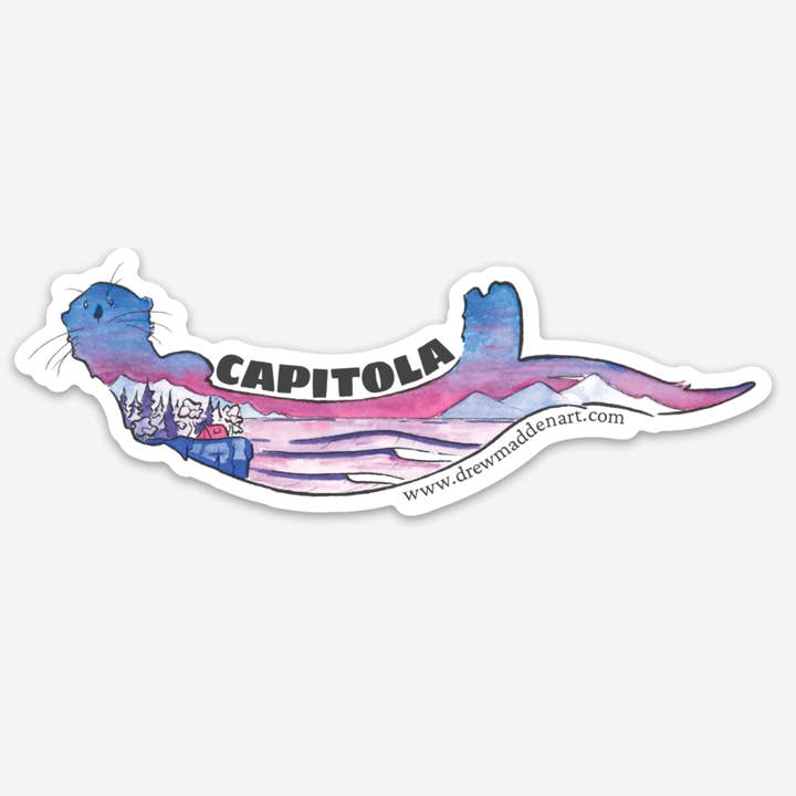 Capitola Otter for wholesale by Drew Madden Art Stickers