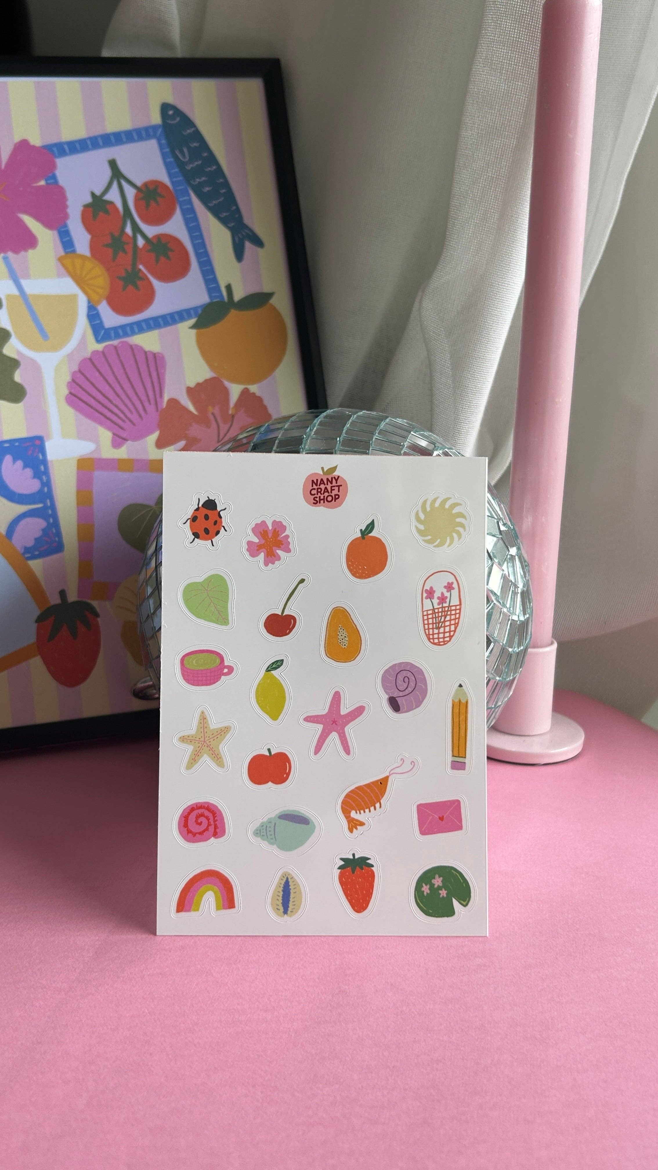 Nany Craft Shop - Venta al por mayor Pegatina - Plancha de pegatinas mini dibujos verano A6 🌈1