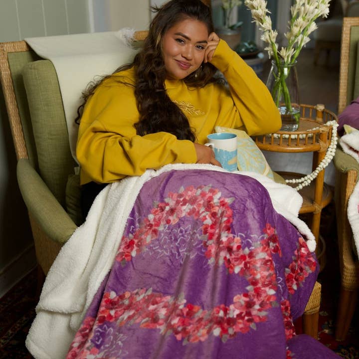 Lei ʻAʻaliʻi Blanket-Purple for wholesale by Lahaʻole Designs