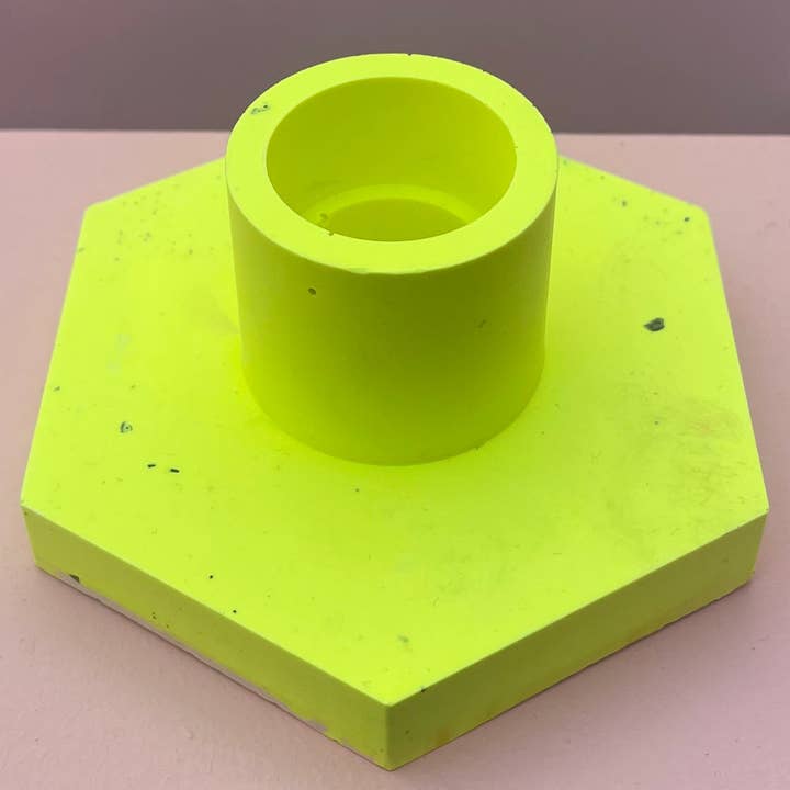 Portavelas de neón amarillo para venta al por mayor de Made By Robyn