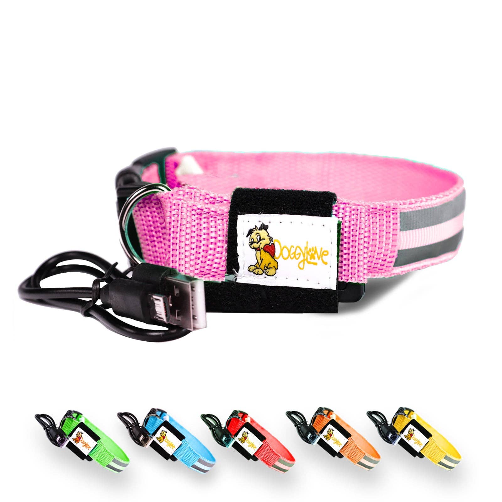 DoggyLove - Wholesale Pet Collar - Dog - DoggyLove USB Rechargeable LED Dog Collar for Night Walking1