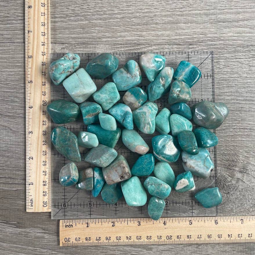 Keystone Crystals - Vendita all'ingrosso Pietra/cristallo spirituale - Pietre Burattate di Amazonite all'Ingrosso | 1 lb Pietra Naturale Sfusa8
