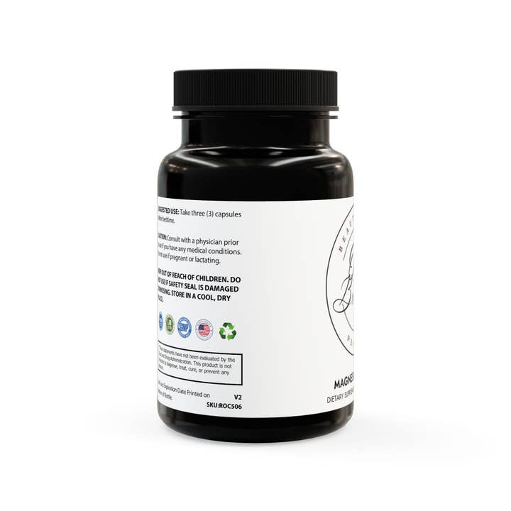 Black bottle cap Magnesium Zinc Supplement (90 Capsules) for wholesale on Faire1