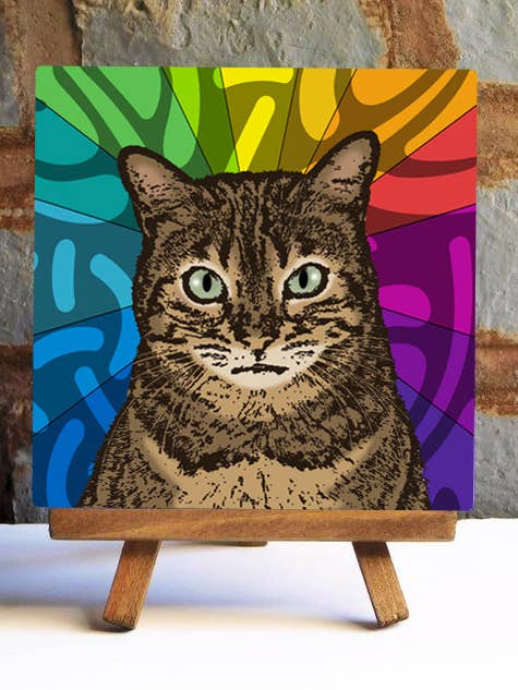 Brown Tabby Cat Keramikfliese für den Großhandel von Sabyloo