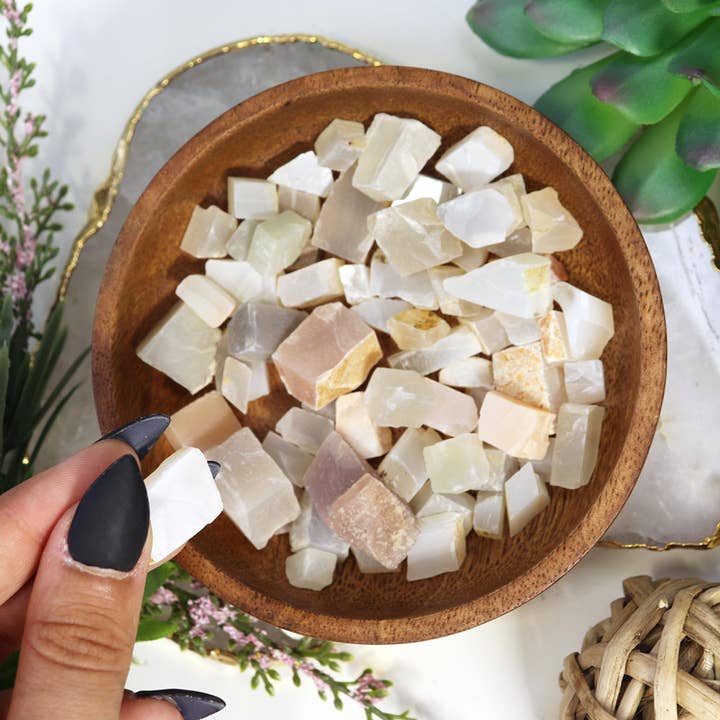 Natures Artifacts Inc - Wholesale Spiritual Stone/Crystal - 1/4 lb Moonstone Raw Chips - Natural Moonstone Crystal6