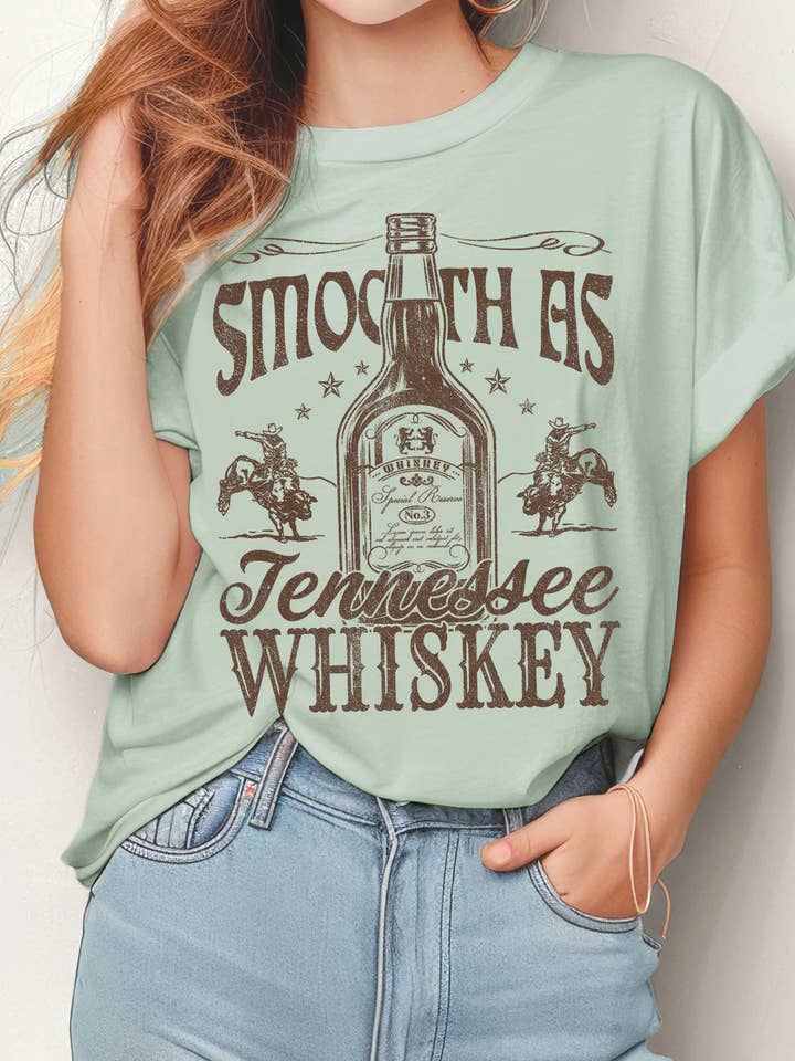 SMOOTH AS TENNESSEE WHISKEY GRAPHIC TSHIRTS for wholesale by Rustee Clothing
