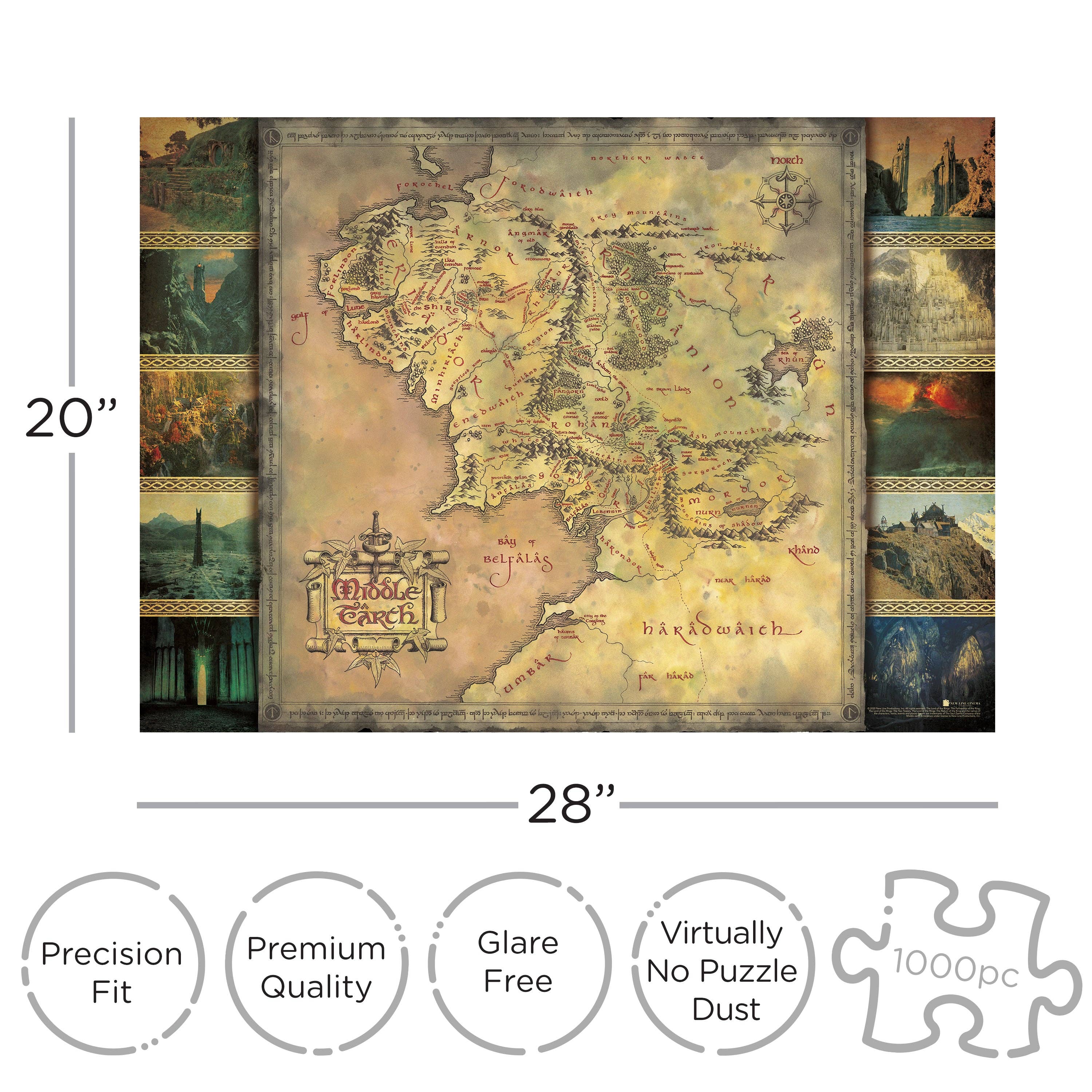 AQUARIUS, GAMAGO, ICUP, & ROCK SAWS by NMR Brands - Wholesale Puzzle - Adult - Lord of the Rings Map 1000 Piece Jigsaw Puzzle1