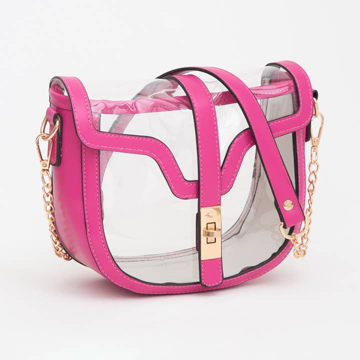 Sensibling Corp. - Wholesale Crossbody Bag - Women's - Clear Transparent Saddle Bag