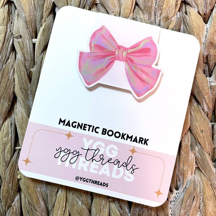 YGG Threads - Wholesale Bookmark - Pink Bow | Magnetic Bookmark0