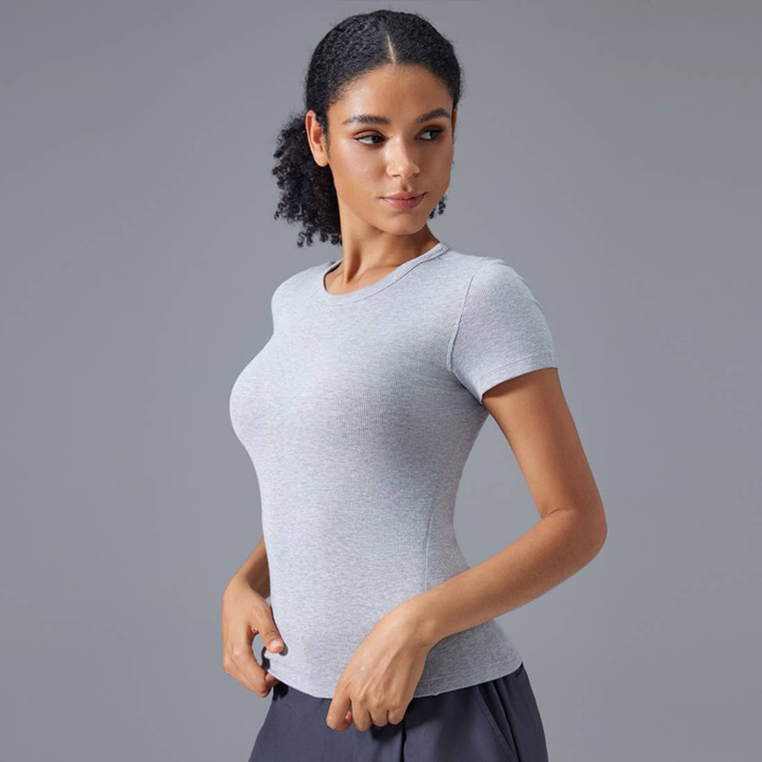 Sodalemon - Vente T-shirt – femme - T-shirt de yoga pour femmes en modal, col rond, ajusté et respirant5